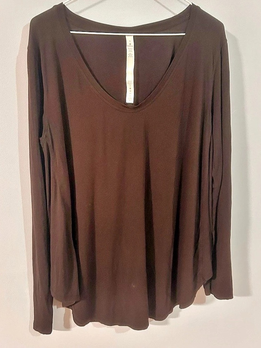 lululemon Modal Silk oversize Yoga Long-Sleeve Shirt Brown Size 6